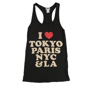 Scratch Womens I Heart Tokyo Racerback Tank Top, Black, NWT